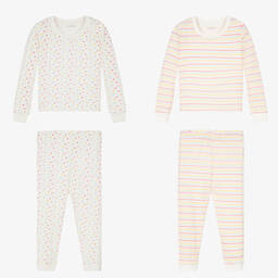 تشلدرن صالون إيسينشيلز-بيجاما قطن عضوي لون عاجي للبنات (عدد 2) | Childrensalon Outlet