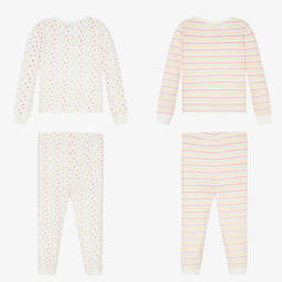 تشلدرن صالون إيسينشيلز-بيجاما قطن عضوي لون عاجي للبنات (عدد 2) | Childrensalon Outlet