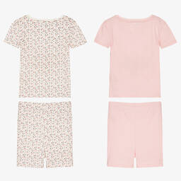 Childrensalon Essentials-Girls Pink Cotton Short Pyjamas (2 Pack) | Childrensalon Outlet