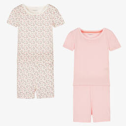 Childrensalon Essentials-Girls Pink Cotton Short Pyjamas (2 Pack) | Childrensalon Outlet