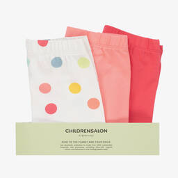 Childrensalon Essentials-Girls Pink Organic Cotton Leggings (3 Pack) | Childrensalon Outlet