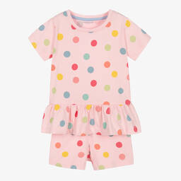 تشلدرن صالون إيسينشيلز-طقم شورت قطن عضوي لون زهري للبنات | Childrensalon Outlet