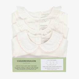 Childrensalon Essentials-تبّان أطفال بناتي قطن عضوي لون أبيض (عدد 3) | Childrensalon Outlet