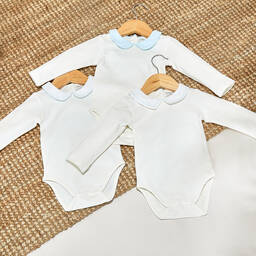 Childrensalon Essentials-بودي سوت قطن عضوي لون أبيض للأطفال (عدد 3) | Childrensalon Outlet