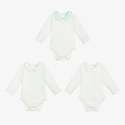 Childrensalon Essentials-بودي سوت قطن عضوي لون أبيض للأطفال (عدد 3) | Childrensalon Outlet