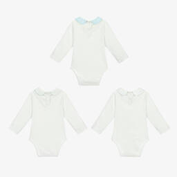 Childrensalon Essentials-بودي سوت قطن عضوي لون أبيض للأطفال (عدد 3) | Childrensalon Outlet