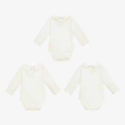 Childrensalon Essentials-White Organic Cotton Bodysuits (3 Pack) | Childrensalon Outlet