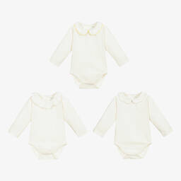 Childrensalon Essentials-White Organic Cotton Bodysuits (3 Pack) | Childrensalon Outlet