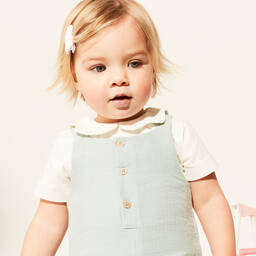 تشلدرن صالون إيسينشيلز-تبّان قطن عضوي لون أبيض للأطفال (عدد 3) | Childrensalon Outlet