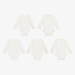 Childrensalon Essentials-White Organic Cotton Bodyvests (5 Pack) | Childrensalon Outlet