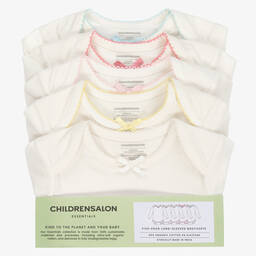 Childrensalon Essentials-White Organic Cotton Bodyvests (5 Pack) | Childrensalon Outlet