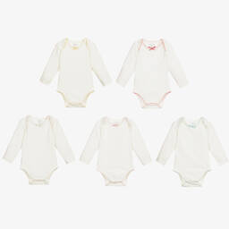 Childrensalon Essentials-White Organic Cotton Bodyvests (5 Pack) | Childrensalon Outlet