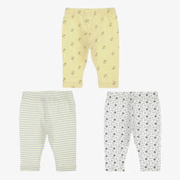 Childrensalon Essentials-Yellow Organic Cotton Baby Leggings (3 Pack) | Childrensalon Outlet