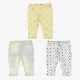 Childrensalon Essentials-Yellow Organic Cotton Baby Leggings (3 Pack) | Childrensalon Outlet