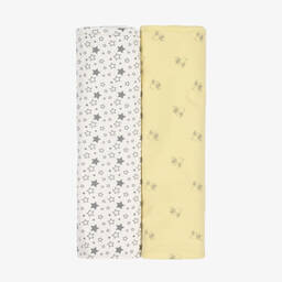 Childrensalon Essentials-بطانية قطن عضوي لون أصفر ورمادي (عدد 2) | Childrensalon Outlet