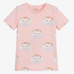 Magical Prints by CHILDRENSALON-Girls Pink Cotton T-Shirt | Childrensalon Outlet