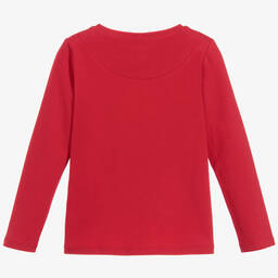 Волшебные принты от CHILDRENSALON-Girls Red Cotton Jersey Top | Childrensalon Outlet
