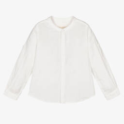 Childrensalon Occasions-Boys Classic Ivory Linen Top | Childrensalon Outlet