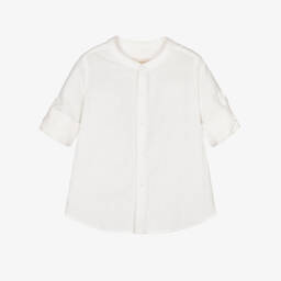 Childrensalon Occasions-Boys Classic Ivory Linen Top | Childrensalon Outlet
