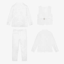 Childrensalon Occasions-Белый атласный костюм из 5 предметов | Childrensalon Outlet