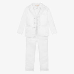 Childrensalon Occasions-Белый атласный костюм из 5 предметов | Childrensalon Outlet