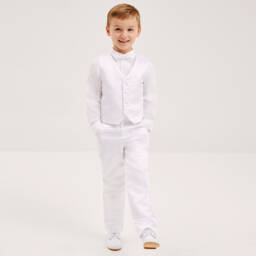 Childrensalon Occasions-Белый атласный костюм из 5 предметов | Childrensalon Outlet