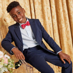 تشلدرن صالون-جاكيت بليزر قطن لون كحلي للأولاد | Childrensalon Outlet