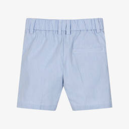 Childrensalon Occasions-شورت قطني مخطط أزرق للأولاد | Childrensalon Outlet