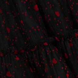 Childrensalon Occasions-Черное платье из тюля с красными сердечками | Childrensalon Outlet