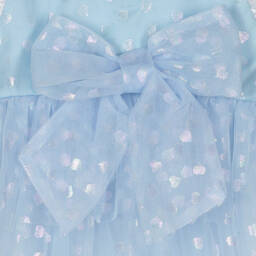 Childrensalon Occasions-Голубое платье из тюля с сердечками для девочек | Childrensalon Outlet