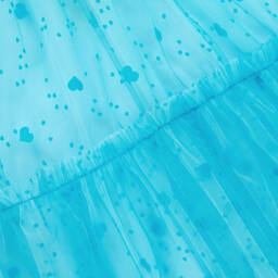 تشلدرن صالون-فستان تول لون أزرق بطبعة قلوب | Childrensalon Outlet