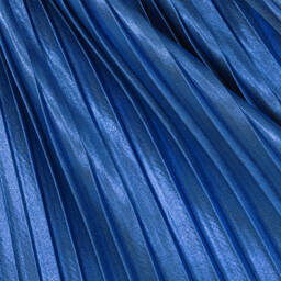 تشلدرن صالون-فستان بكسرات قطن لاميه لون أزرق ميتاليك | Childrensalon Outlet