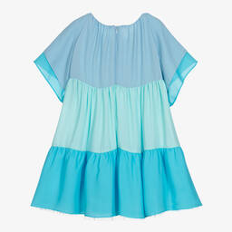 تشلدرن صالون-فستان كريب بطيات لون أزرق | Childrensalon Outlet