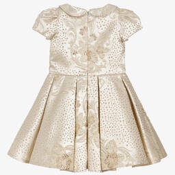 Childrensalon Occasions-Платье золотистого цвета из парчи для девочек | Childrensalon Outlet
