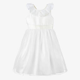 تشلدرن صالون-فستان ساتان وأورغانزا لون عاجي | Childrensalon Outlet