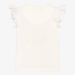 تشلدرن صالون-تيشيرت عاجي للبنات مع قلب وردي | Childrensalon Outlet