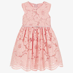 تشلدرن صالون-فستان بنات قطن دانتيل لون زهري | Childrensalon Outlet