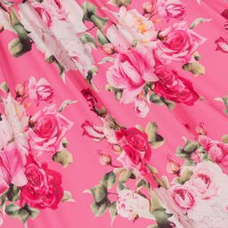 تشلدرن صالون-فستان بطبعة ورود كريب لون زهري | Childrensalon Outlet