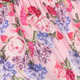 Childrensalon Occasions-Girls Pink Floral Crêpe Dress | Childrensalon Outlet
