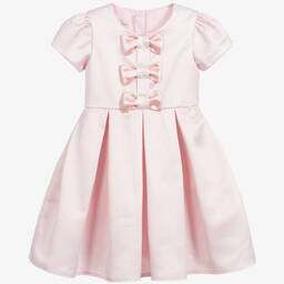 Childrensalon Occasions-Girls Pink Satin Bow Dress | Childrensalon Outlet