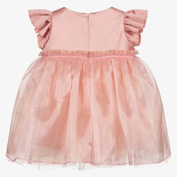 Childrensalon Occasions-Girls Pink Satin & Chiffon Dress | Childrensalon Outlet