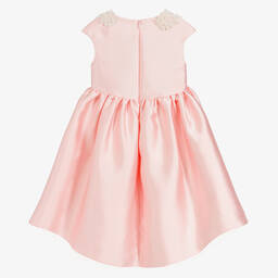 تشلدرن صالون-فستان ساتان لون زهري مزين بياقة لؤلؤ | Childrensalon Outlet