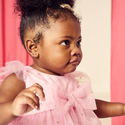 Childrensalon Occasions-Розовое платье из тюля со звездочками для девочек | Childrensalon Outlet