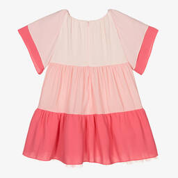 Childrensalon Occasions-فستان كريب بطبقات لون زهري | Childrensalon Outlet