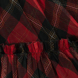 Childrensalon Occasions-Красное платье из тюля в клетку | Childrensalon Outlet