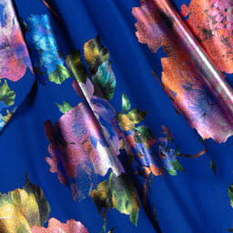 Childrensalon Occasions-Girls Royal Blue Floral Crêpe Dress | Childrensalon Outlet