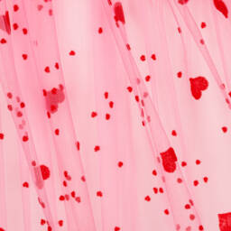 Childrensalon Occasions-Платье из атласа и тюля с розовыми сердцами для девочек | Childrensalon Outlet
