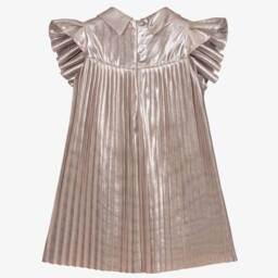 تشلدرن صالون-فستان فضي لامع مطوي للبنات | Childrensalon Outlet