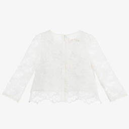 Childrensalon Occasions-بلوز دانتيل لون أبيض | Childrensalon Outlet