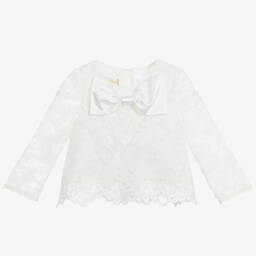 Childrensalon Occasions-بلوز دانتيل لون أبيض | Childrensalon Outlet